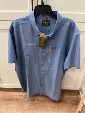 Marsh Wear Men's Casual Short-Sleeve Button-Down Shirt - - Light Blue XXL New!